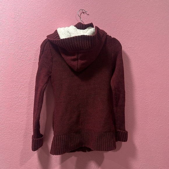 Ci Sono By Cavalini Sweater Collection Cable Knit Chunky Hooded Sweater Sz Small - Picture 3 of 5